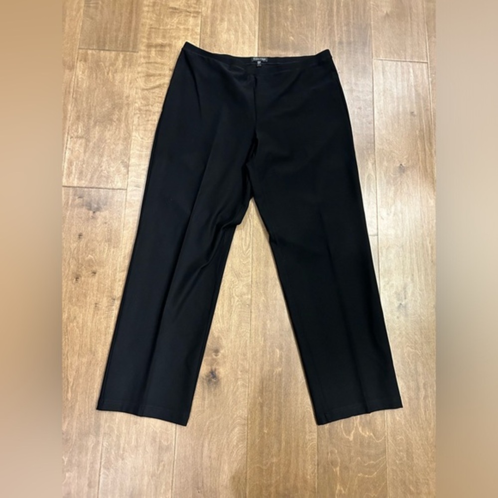 Eileen Fisher black pull on elastic waist dress pants large
